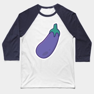 Purple Eggplant vegetable vector illustration. Food nature icon concept. Healthy vegetable purple eggplant Front view icon design on orange background. Baseball T-Shirt